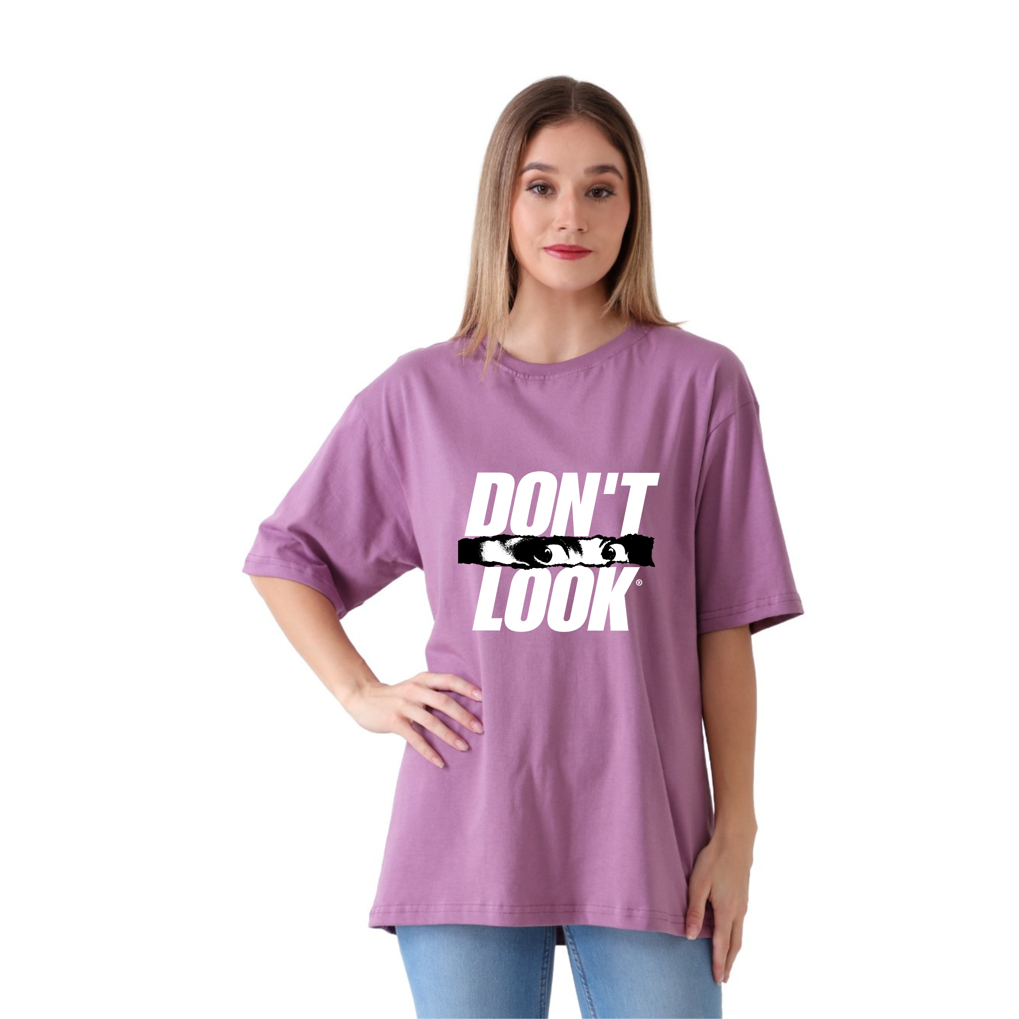 Don't Look - Lavender - Oversized Tshirt