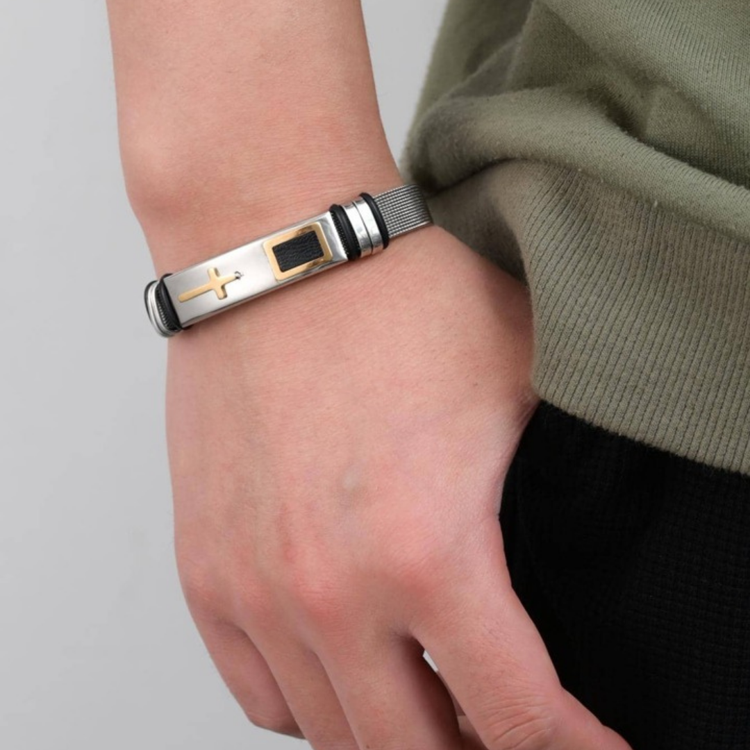 Punk Cross Bracelet For Men By Pyjamawala