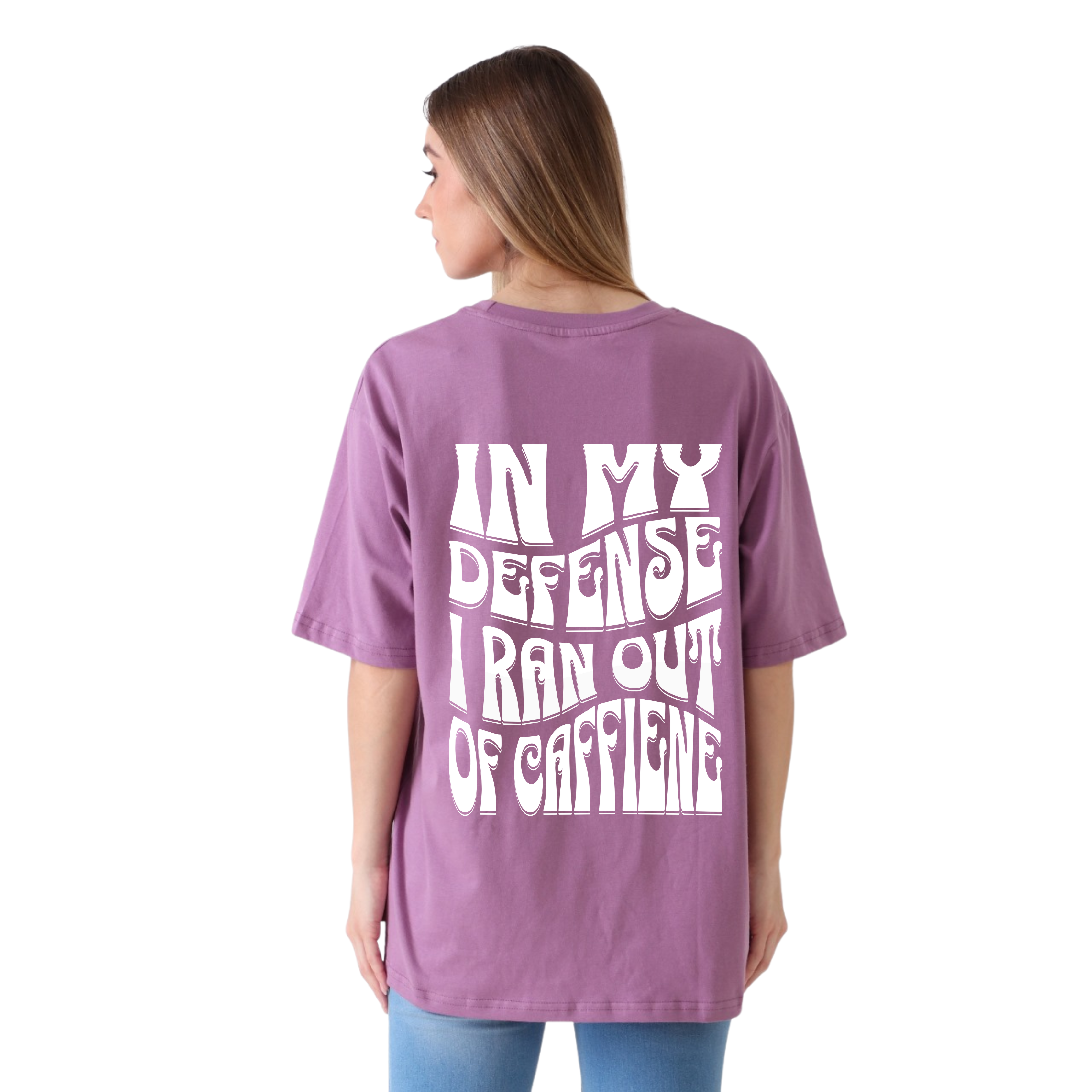 I Ran Out of Caffiene - Lavender - Oversized Tshirt – Pyjamawala I Ran Out of Caffiene - Lavender - Oversized Tshirt – Pyjamawala