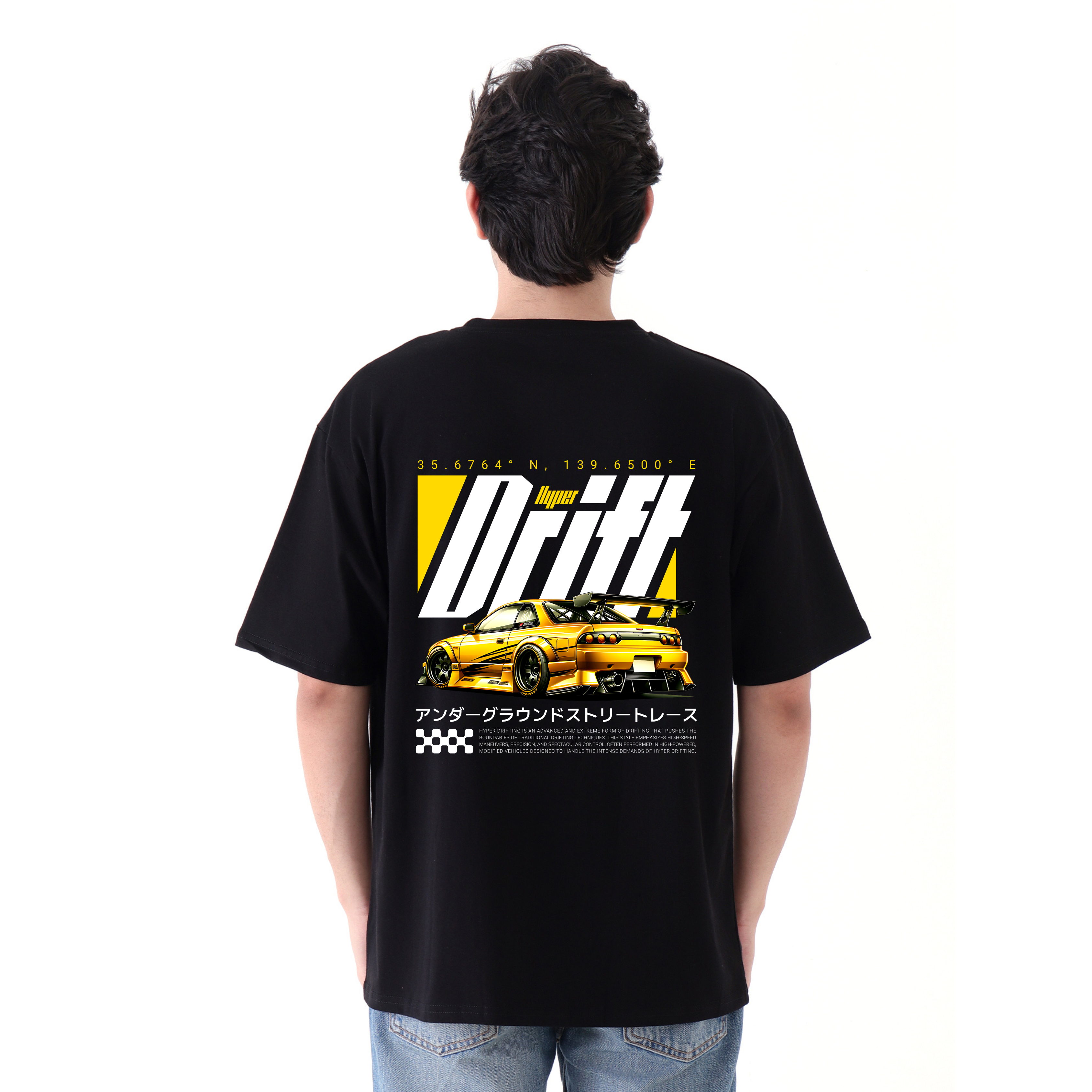 Hyper Drift - Black - Oversized Tshirt