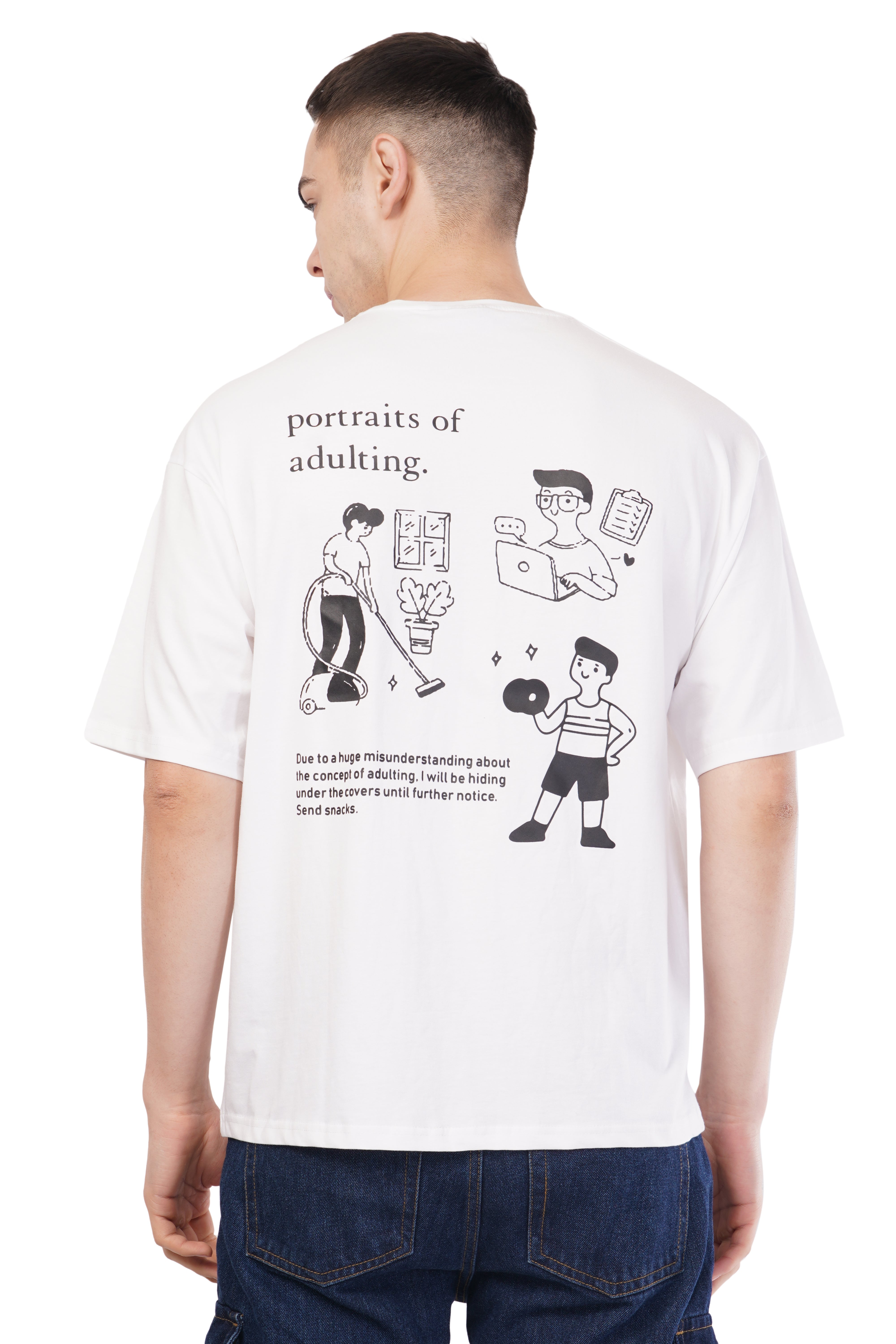 Adulting Oversized T-Shirt (White)