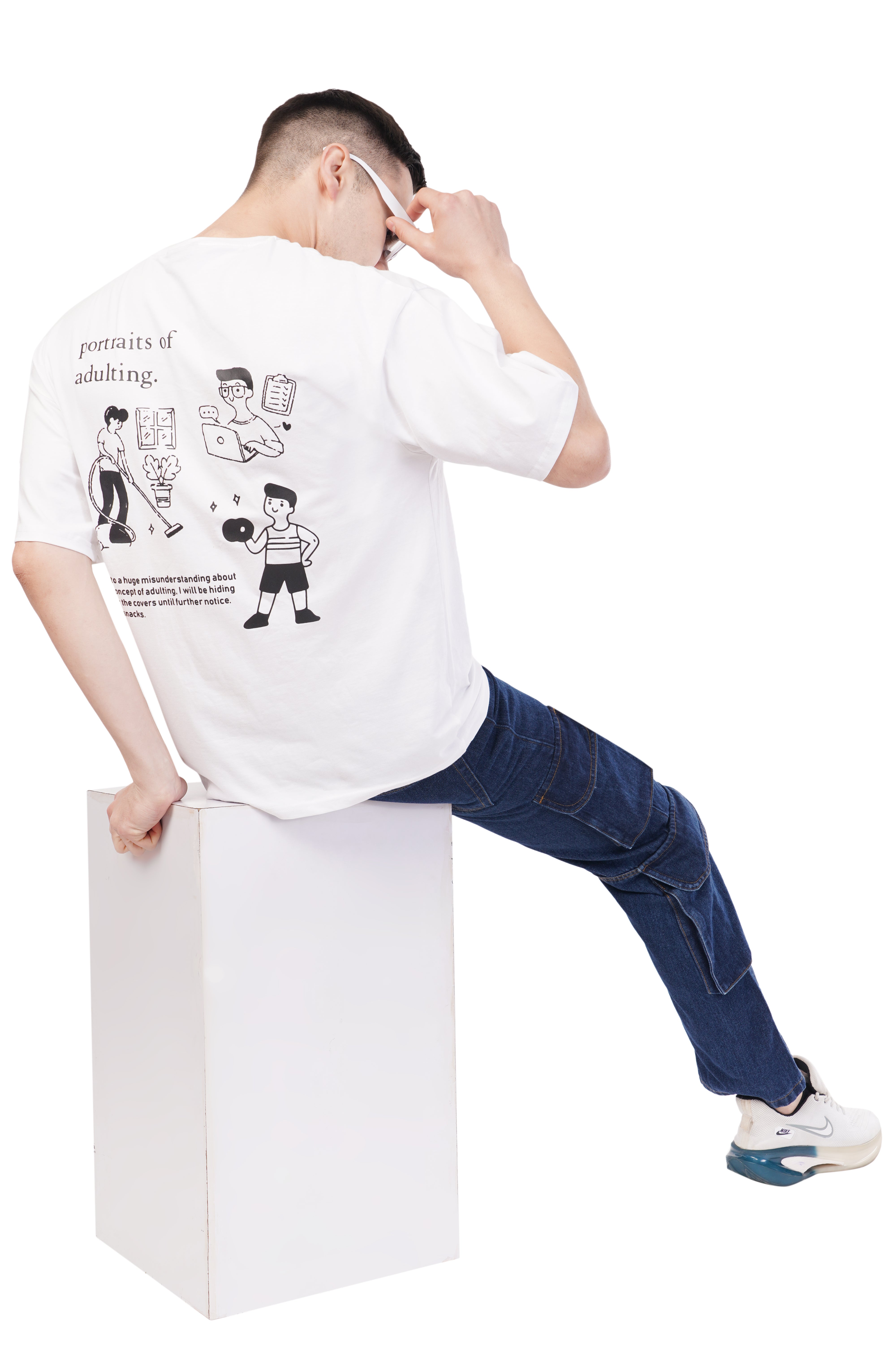 Adulting Oversized T-Shirt (White)
