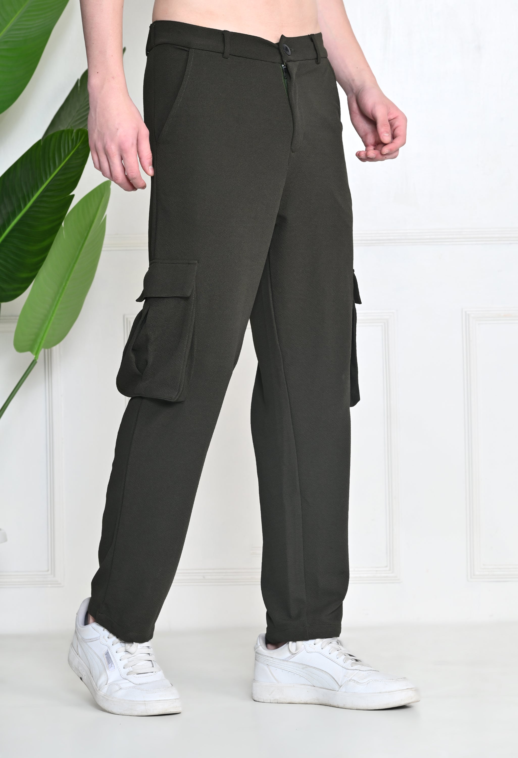 Dark Green Cargo Pants (4-Pockets)