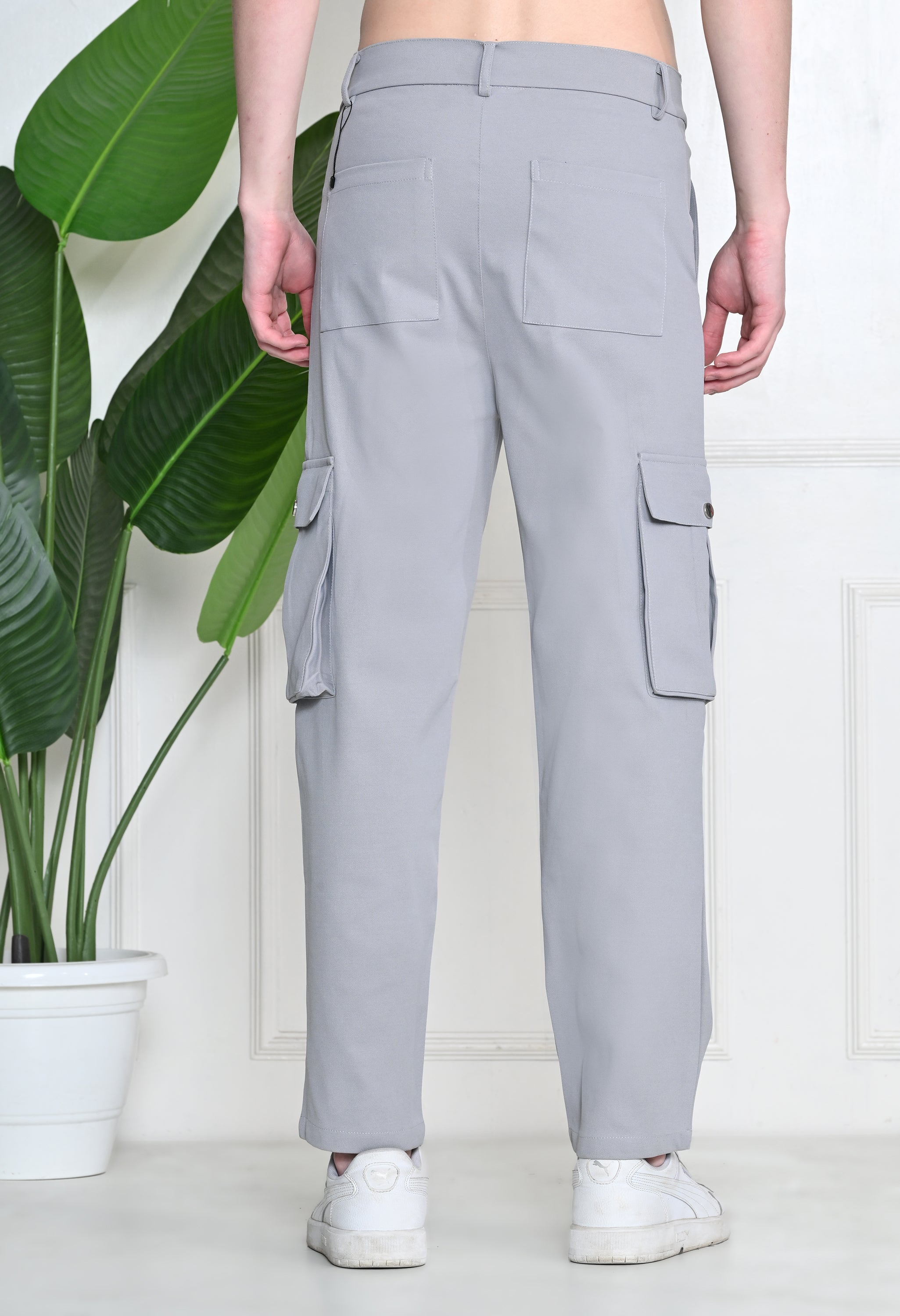 Grey Cargo Pants (6-Pockets)