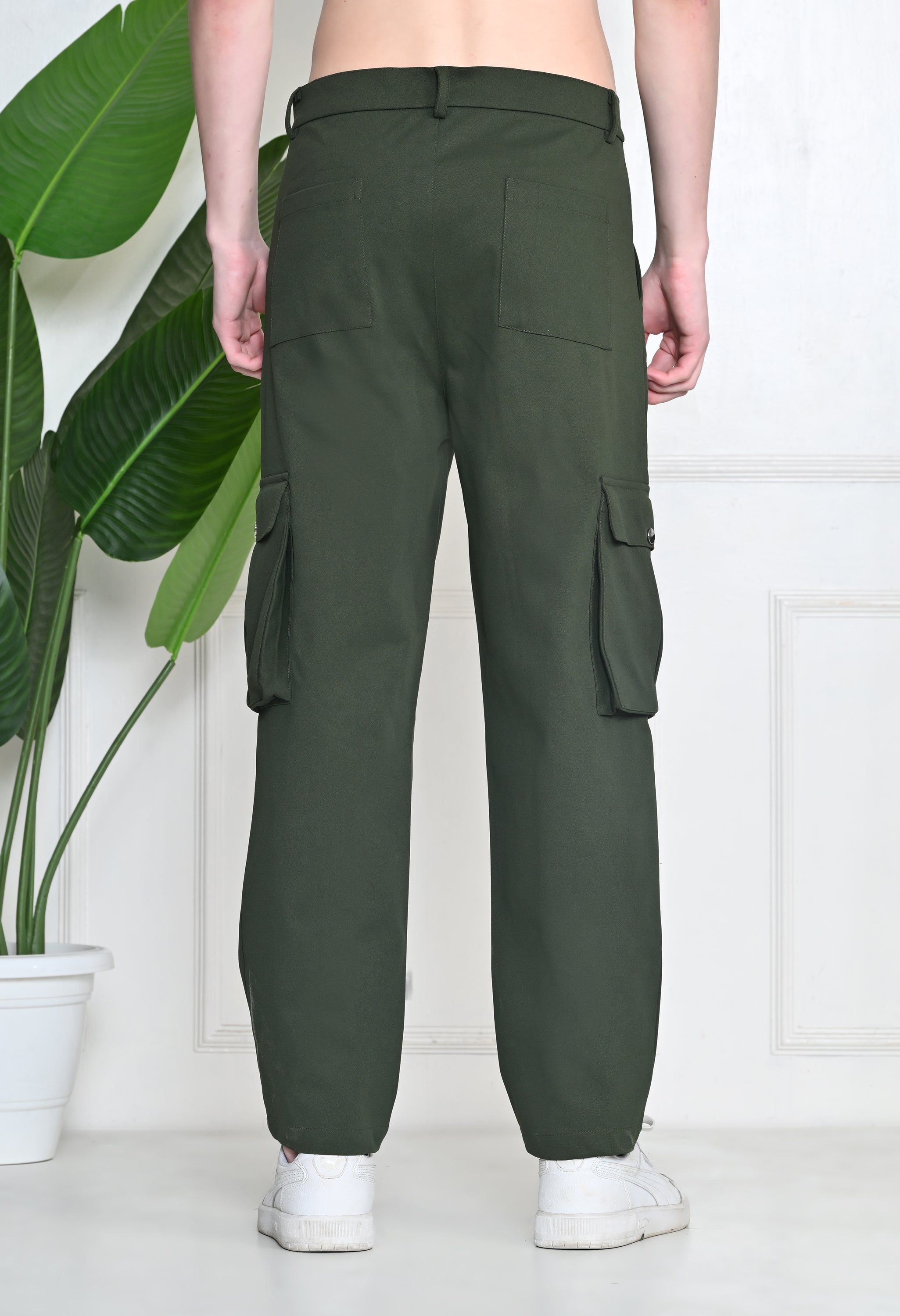 Dark Olive Cargo Pants (6-Pockets)