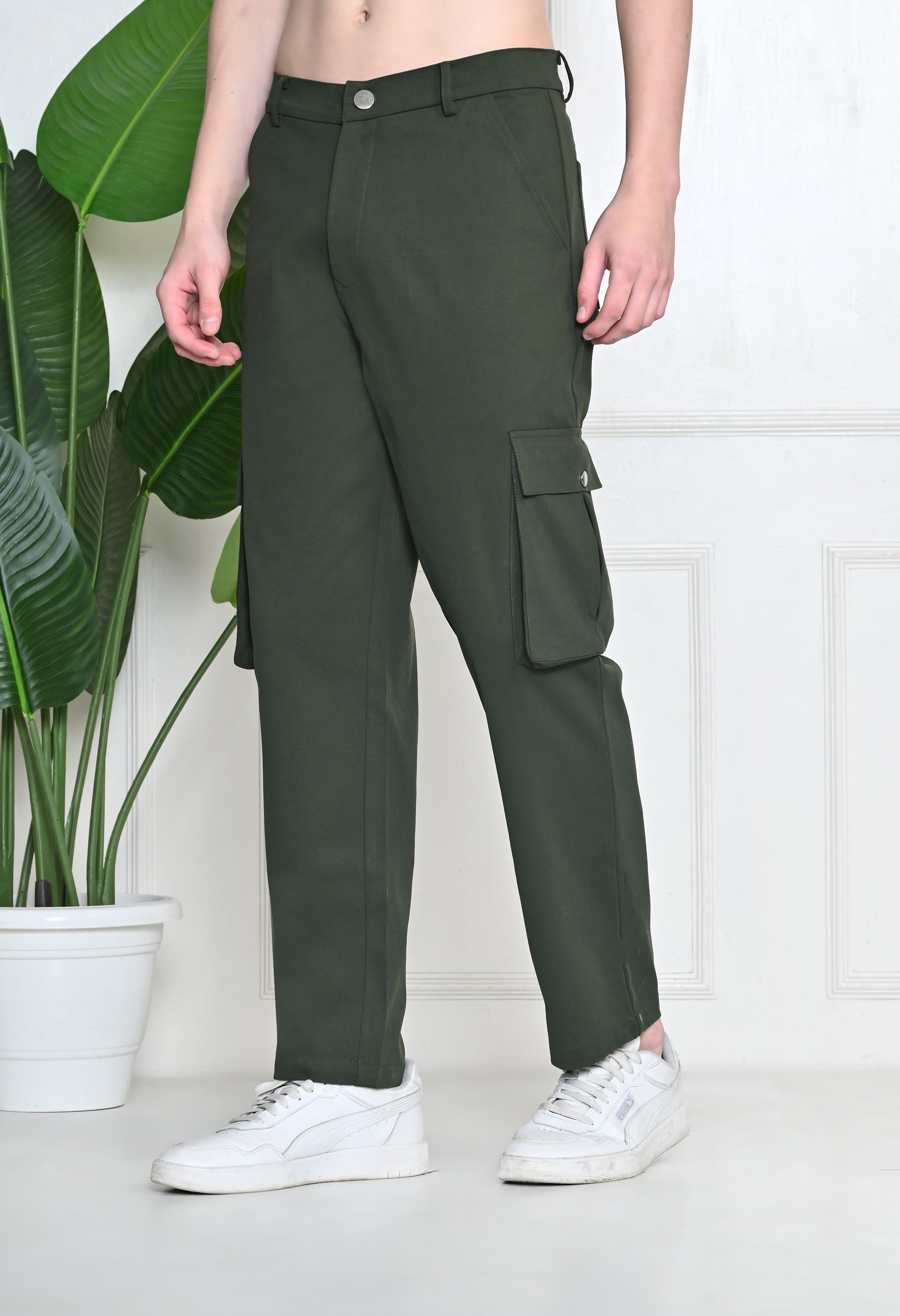 Dark Olive Cargo Pants (6-Pockets)