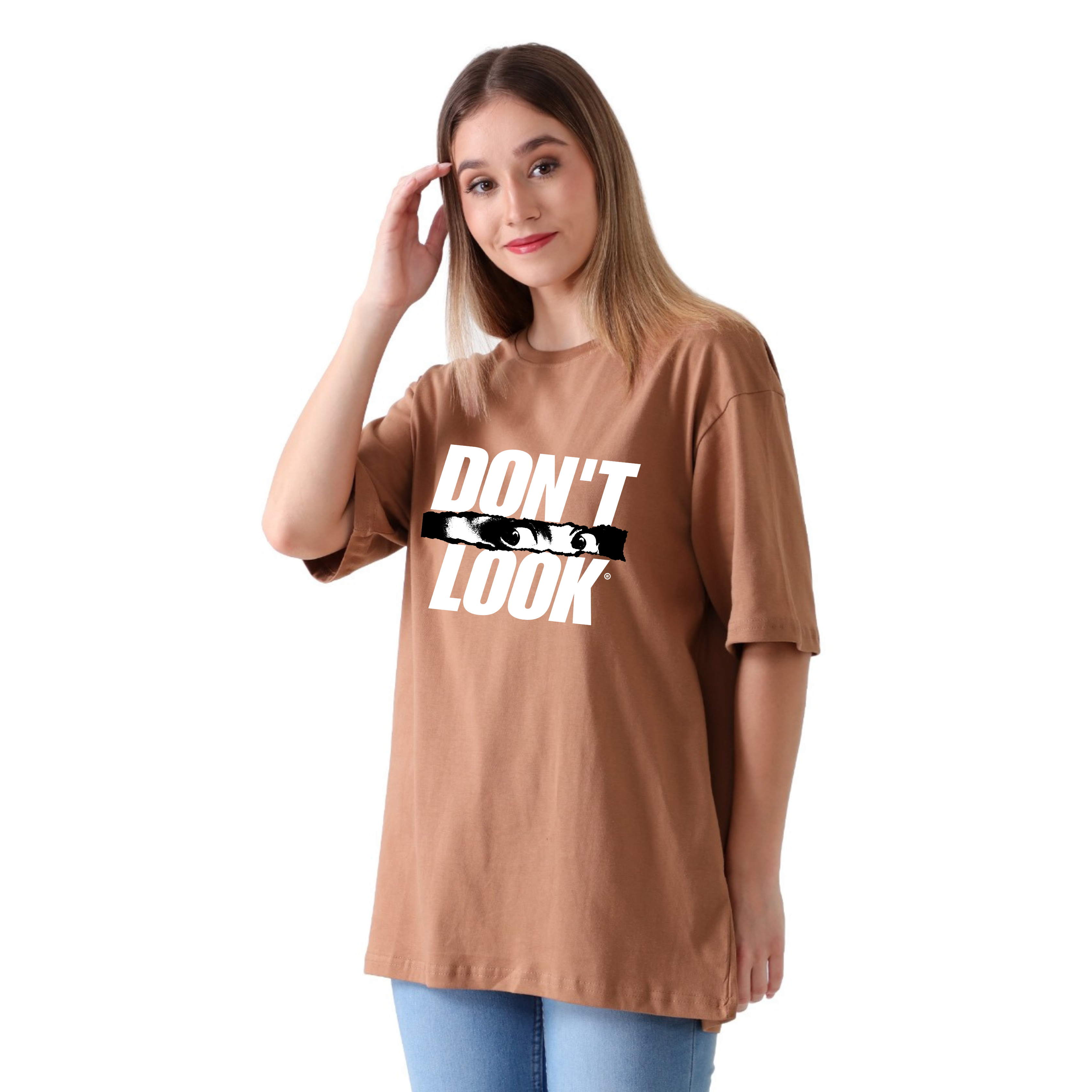 Don't Look - Brown - Oversized Tshirt