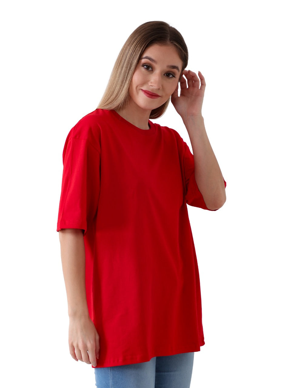 Rose Definition - Red - Oversized Tshirt